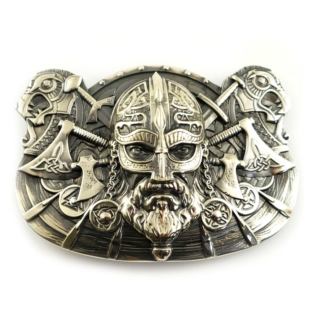 German silver belt buckle  » Viking »; Scandinavian german silver warrior buckle