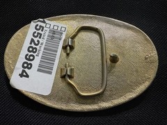 Texas Western State Oval Belt Buckle Star Accent Gold/Silver Metal 1.75in