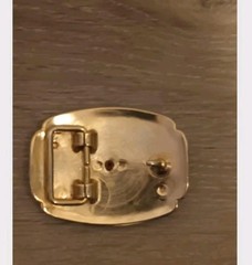 Vintage 1907 Indian Head Penny Belt Buckle Etched Gold and Black Tone