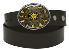 Zodiac Wheel Belt Buckle – Astrology Sun Handmade Buckle – 40