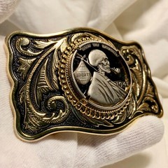 Unique Abraham Lincoln Skull Hobo Nickel Cut Out Coin Design Belt Buckle