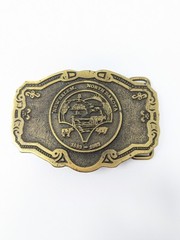 New Salem North Dakota 1883 -1983 Centennial Belt Buckle Hit Line Brass 100 Year