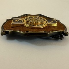 RainTree Grand Ole Opry Metal Brushed Suede Western Belt Buckle 3.75 Inch 1970’s