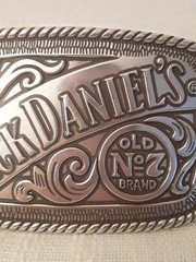 Jack Daniel&rsquo;s Old No.7 2005 Silver Metal Belt Buckle With Rope Style Border