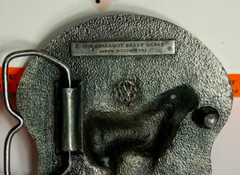 Jumbo Elephant western belt buckles pewter 1978 Bergamot Brass Works 3 inch