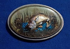 VTG Beaver Buckle Company Belt Buckle – Bass And Horse – Handcrafted Made In USA