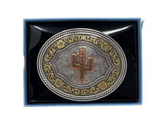 NOCONA COPPER SAGUARO CACTUS WESTERN BELT BUCKLE