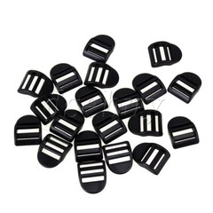 20pcs Plastic Slider Buckles Backpack Straps Webbing 20mm Black