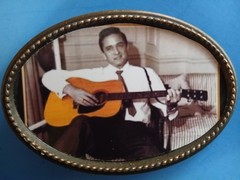 Johnny Cash Epoxy Belt Buckle Country Music- NEW
