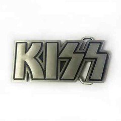 KISS Belt Buckle logo Chrome silver Gene Paul Ace Peter Zinc Alloy rock metal