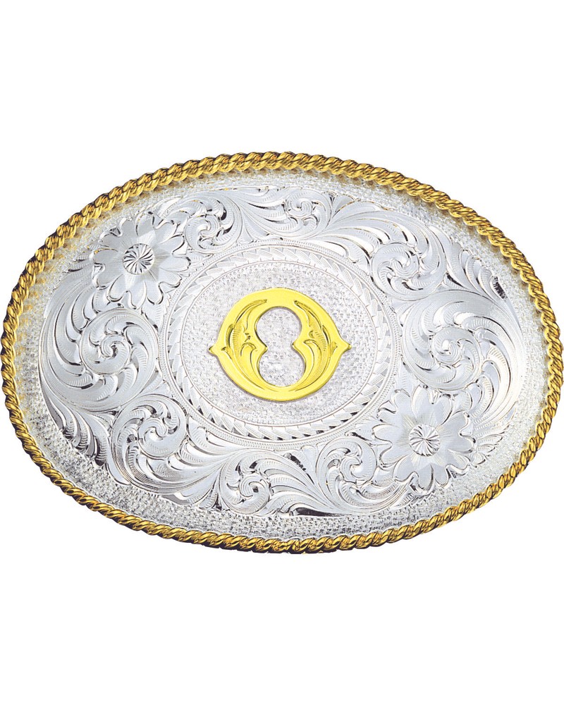 Montana Silversmiths Engraved Initial O Western Belt Buckle Multi
