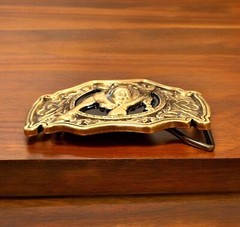 Belt Buckle for Men Western Rodeo Cowboy Solid Brass For Belt 1.5&Prime; (Buckle Only)