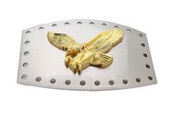 Men Western Silver Metal Buckle Square Gold Eagle Flying American Bird Accessory