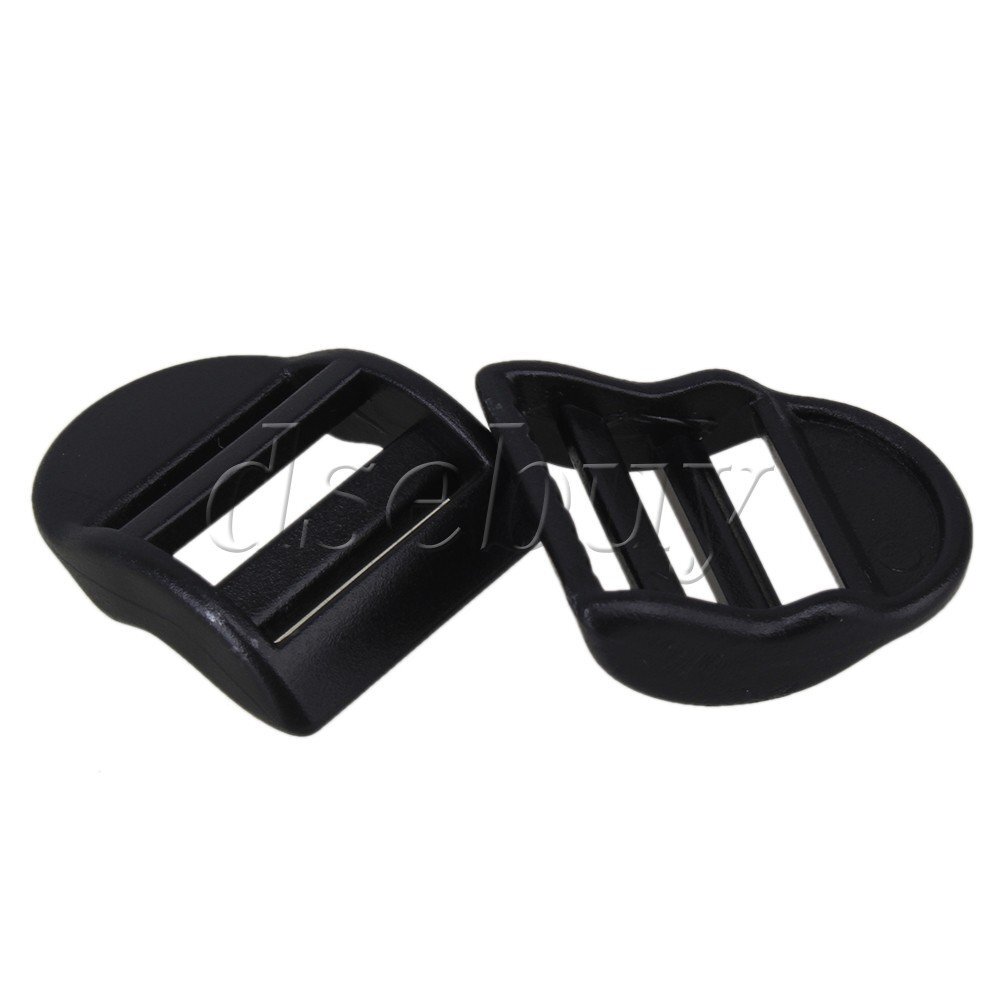 20pcs Plastic Slider Buckles Backpack Straps Webbing 20mm Black