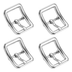 4Pcs Single Prong Belt Buckle 0.63&Prime; ID Curved Bow Buckle for Belt, Silver