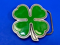 Lucky Four Leaf Clover Fine Pewter 2001 Great American Products Belt Buckle