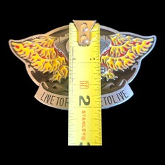 Live To Ride Ride To Live Flaming Biker Belt Buckle Metal & Glossy Enamel