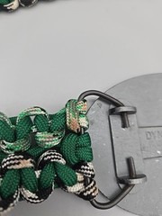 Dyna buckle belt Geronimo silver and black Paracord belt green 39 inches