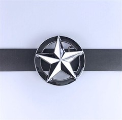 Vintage Black White Enamel Circle Star Belt Buckle Boucle de ceinture