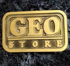 GEO STORE BELT BUCKLE. Solid Brass