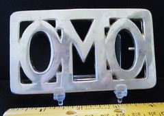 OMO OR OWO Initial Monogram Pewter Belt Buckle Fits 1.5&Prime; Belt