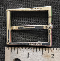 VTG GENUINE COLE HAAN ITALY MENs BELT BUCKLE METAL SOLID BRASS SILVER CHROME