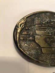 1984 Olympics USA XXIII Los Angeles Olympic Sarajevo Brass Belt Buckle