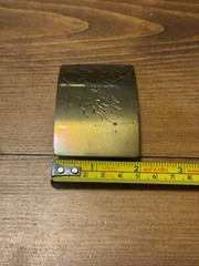 Vintage Collectible Rectangular Historical Japanese Dragon Gold-Tone Belt Buckle