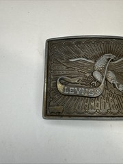 1970s-80s vintage LEVIS belt buckle BRASS america EAGLE usa WESTERN cowboy