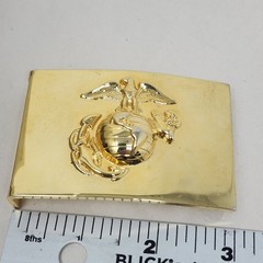 USMC Marines Brass Belt Buckle Anchor and Globe Ira Green Company G23 3&Prime;