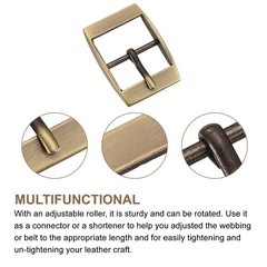 8Pcs 1&Prime; Single Prong Belt Buckle Square Center Bar Buckles Bronze
