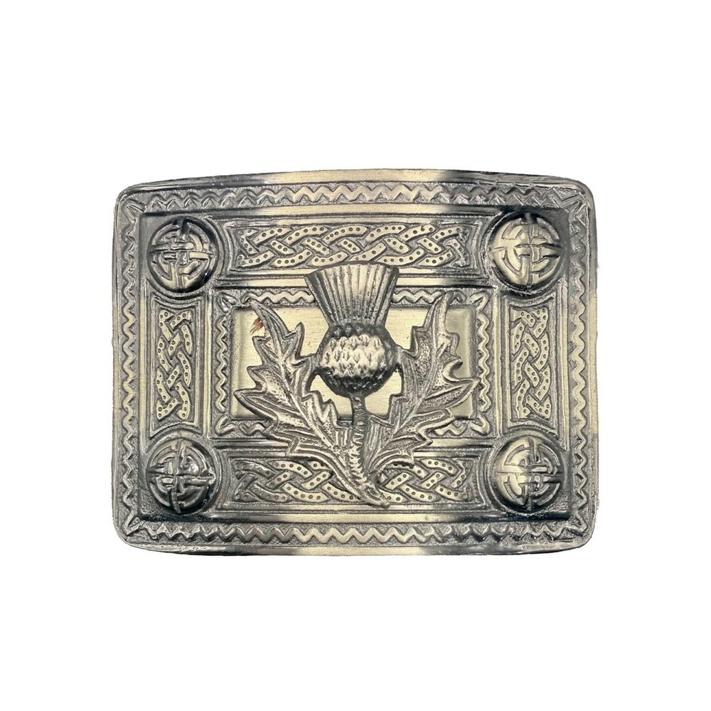 Men’s Celtic Kilt Belt Buckle Thistle Antique Finish / Celtic Kilt Belt Buckle