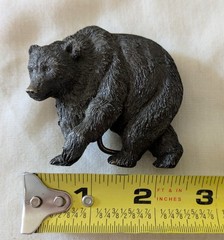 Bergamot Brass Works 1980 Grizzly Bear Brass Belt Buckle Mens Fits 1.5in G149
