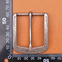 Flower Carved Antique Prong Pin Buckle Men Leather Belt Replacement Buckle 40mm