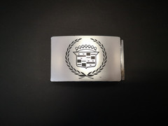 Vintage Cadillac Emblem Silver Metal Belt Buckle Unisex USA Made Preowned