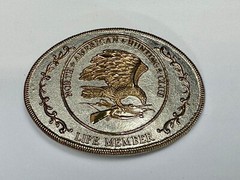 North American Hunting Club Life Member Eagle Vintage Two Tone Belt Buckle