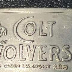 Colt Revolvers Vintage Silver Metal Western Belt Buckle Rectangular Logo