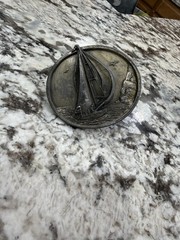 Vintage 1983 Bergamot Brass Works Sailing Ship Belt Buckle V-146