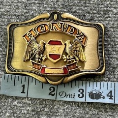 Vintage Honda Belt Buckle Mens Gold Western Eagle Logo Rectangular 1978