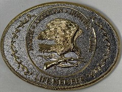 Vtg North American Hunting Club NAHC Life Member Gold-tone Belt Buckle