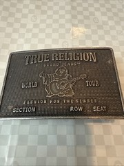 TRUE RELIGION CONCERT TICKET Belt Buckle Silver Tone