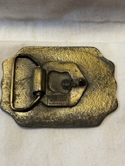 VTG Trumbull Ct. America&rsquo;s Heroes Fire Department Brass Belt Buckle Turtle