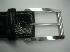 STERLING SILVER 925 BUCKLE WITH GENUINE LIZARD 1.5&Prime; BELT MADE IN U.S.A.
