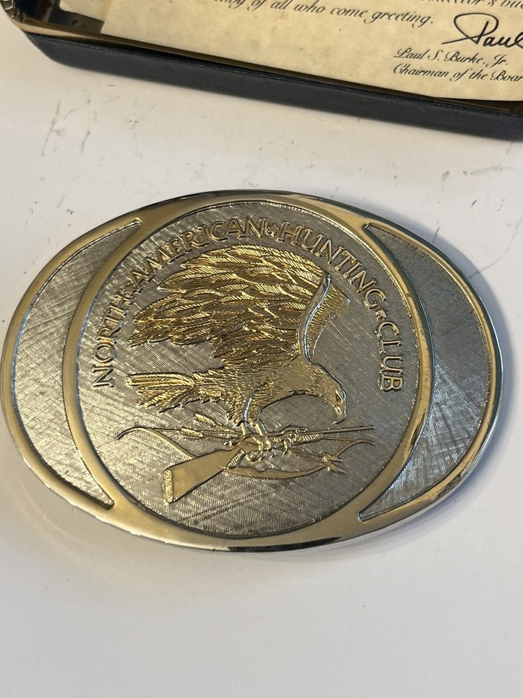 North American Hunting Club Wings of Gold Men&rsquo;s Western Belt Buckle 24k Gold