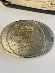 North American Hunting Club Wings of Gold Men&rsquo;s Western Belt Buckle 24k Gold