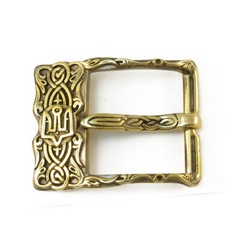 Brass belt buckle Runic, pin type, runic buckle, ornament for 1.5 casual belt