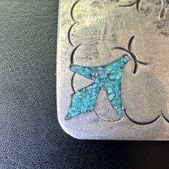Men&rsquo;s Silver handmade y Southwestern Belt Buckle Turquoise Inlay 1.5&Prime; Fit JJB