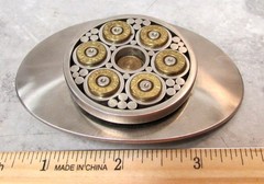 Alaska Hand Made 357 magnum Bullet spinning center Belt Buckle, belt size 1.5 in
