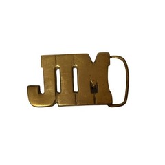 Vintage Solid Brass JIM Name Belt Buckle Gold Personalized Jimmy James