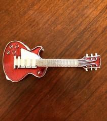 Red Guitar Musician Musical Instrument Music Metal Unisex Men’s Belt Buckle